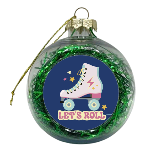 Let's Roll 80s style - xmas bauble by Giddy Kipper