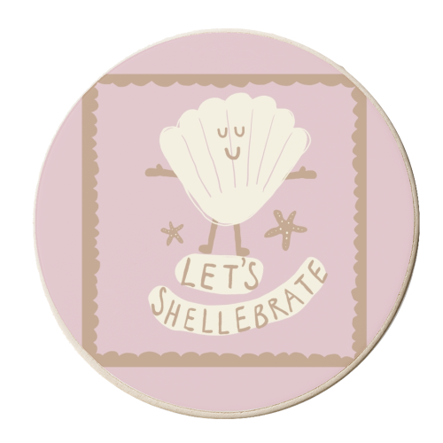 Let's Shellebrate Cute Design - personalised beer coaster by Giddy Kipper