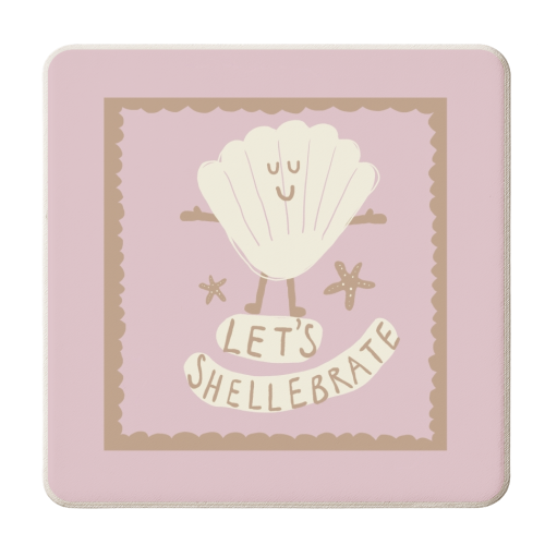 Let's Shellebrate Cute Design - personalised beer coaster by Giddy Kipper
