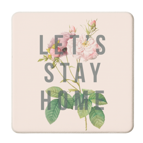 Let's Stay Home - personalised beer coaster by The 13 Prints