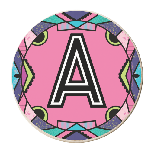 LETTER A - is for Acrobatic Axolotls Aspiring to Airlift Astounding Automobiles - personalised beer coaster by Mad Philomena