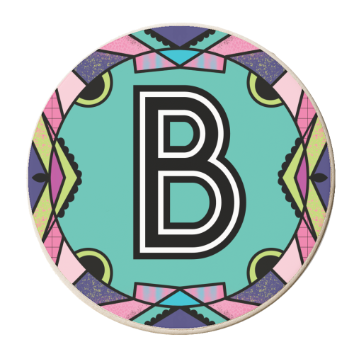 LETTER B - is for Beligerent Baboons Boldly Building Butternut Balustrades - personalised beer coaster by Mad Philomena