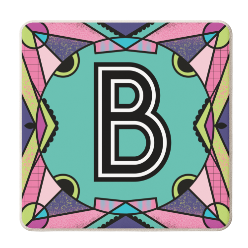 LETTER B - is for Beligerent Baboons Boldly Building Butternut Balustrades - personalised beer coaster by Mad Philomena