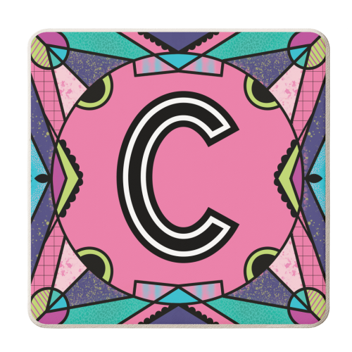 LETTER C - is for Chaotic Crazy Cool Cucumber Cats Casually Canoodling - personalised beer coaster by Mad Philomena