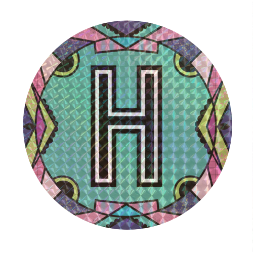 LETTER H - is for Hilarious Hobbling Hamsters Hurrying Homeward Hastily - Circle Sticker by Mad Philomena