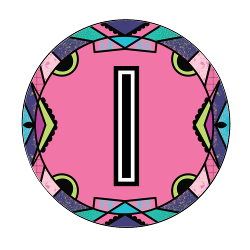 "LETTER I - is for "Idiotic Iguanas Insolently Illustrating Imbeciles" - Circle Sticker by Mad Philomena