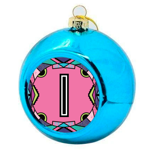 "LETTER I - is for "Idiotic Iguanas Insolently Illustrating Imbeciles" - colourful christmas bauble by Mad Philomena