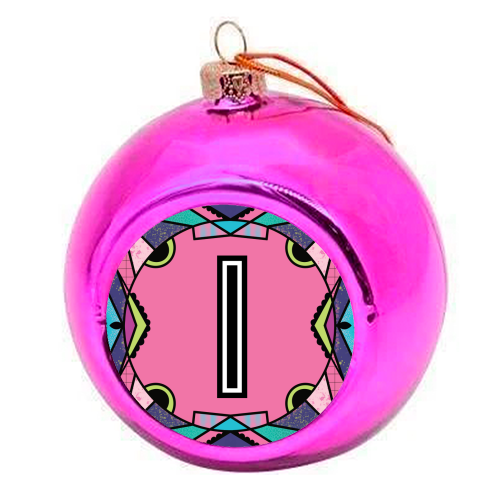 "LETTER I - is for "Idiotic Iguanas Insolently Illustrating Imbeciles" - colourful christmas bauble by Mad Philomena