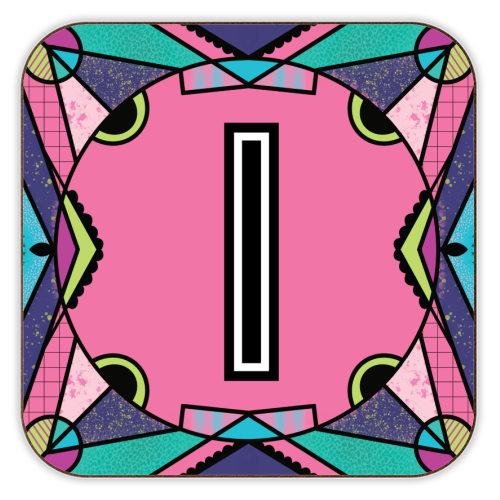 "LETTER I - is for "Idiotic Iguanas Insolently Illustrating Imbeciles" - personalised beer coaster by Mad Philomena