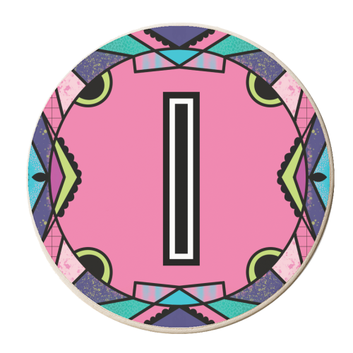 "LETTER I - is for "Idiotic Iguanas Insolently Illustrating Imbeciles" - personalised beer coaster by Mad Philomena