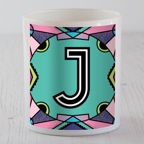 LETTER J - is for Jesticulating Jaguars wearing Jeggings Joyfully Jiving. - scented candle by Mad Philomena