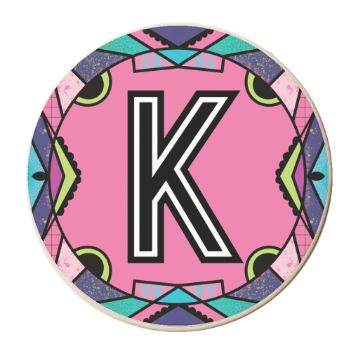 LETTER K - is for Kind Koalas Knitting Knobbly Kittens - personalised beer coaster by Mad Philomena