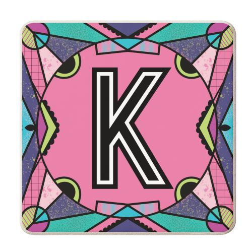 LETTER K - is for Kind Koalas Knitting Knobbly Kittens - personalised beer coaster by Mad Philomena