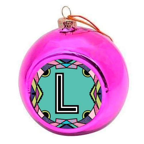 LETTER L - is for Loyal Lions Lazily Laundering Leftover Lolipops - colourful christmas bauble by Mad Philomena