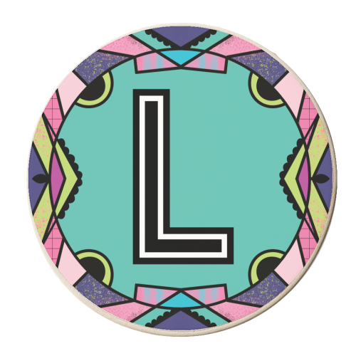 LETTER L - is for Loyal Lions Lazily Laundering Leftover Lolipops - personalised beer coaster by Mad Philomena