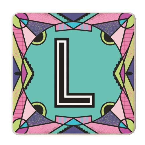 LETTER L - is for Loyal Lions Lazily Laundering Leftover Lolipops - personalised beer coaster by Mad Philomena