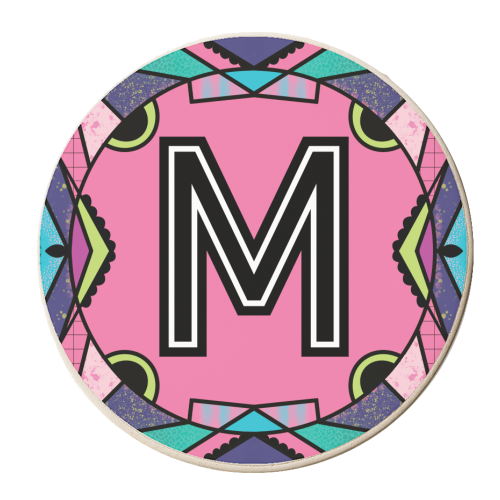 LETTER M - is for Marvellous Magical Mice Mostly Mending Mittens - personalised beer coaster by Mad Philomena