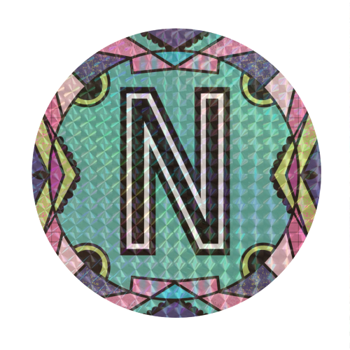 Letter N - is for Naughty Nocturnal Nymphs Nibbling Nutty Noodles - Circle Sticker by Mad Philomena