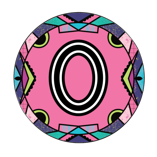 Letter O - is for Overtly Outrageous Orangutans - Circle Sticker by Mad Philomena