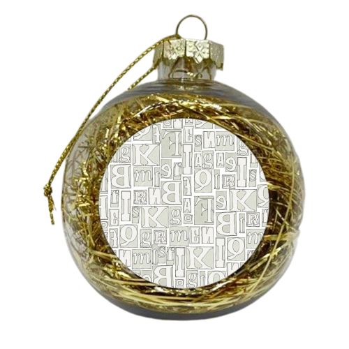 Letterpress Pattern - xmas bauble by Natalie North