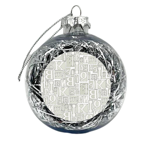 Letterpress Pattern - xmas bauble by Natalie North