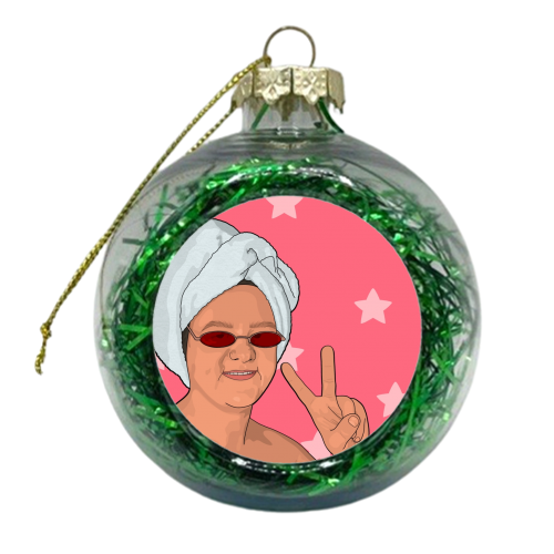 Lewis capaldi star print - xmas bauble by The Girl Next Draw