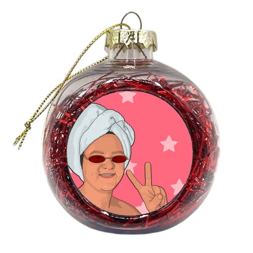 Lewis capaldi star print - xmas bauble by The Girl Next Draw