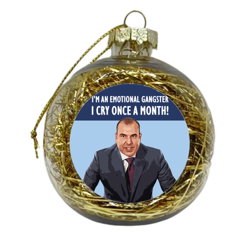 LEWIS - EMOTIONAL GANGSTER - xmas bauble by DOLLY WOLFE