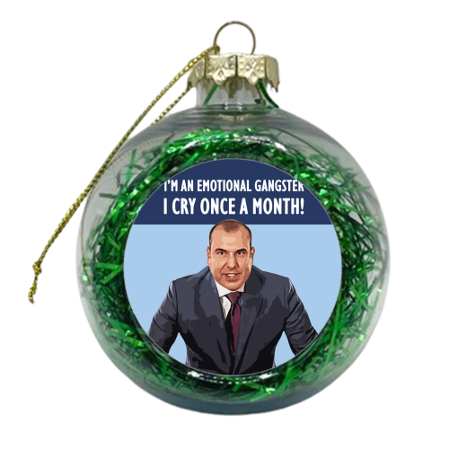 LEWIS - EMOTIONAL GANGSTER - xmas bauble by DOLLY WOLFE