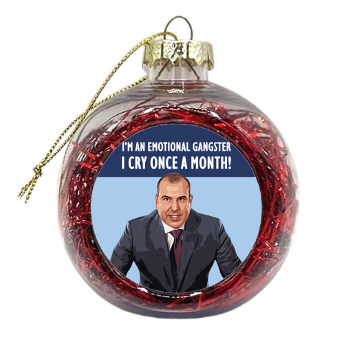 LEWIS - EMOTIONAL GANGSTER - xmas bauble by DOLLY WOLFE