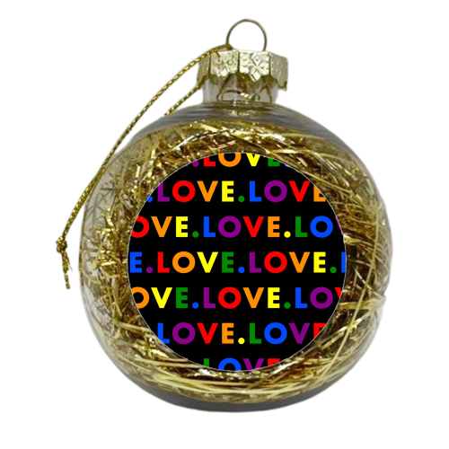 Lgbt love pride rainbow - xmas bauble by The Girl Next Draw