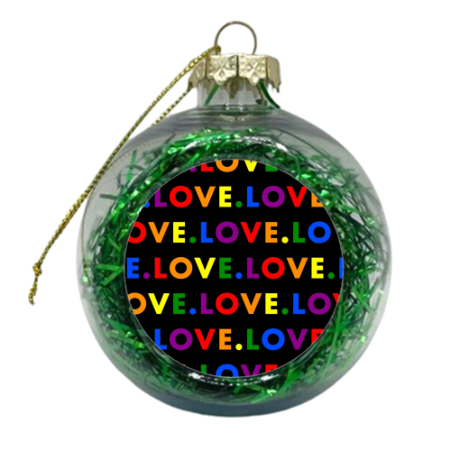 Lgbt love pride rainbow - xmas bauble by The Girl Next Draw