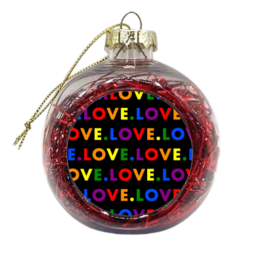 Lgbt love pride rainbow - xmas bauble by The Girl Next Draw