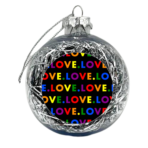 Lgbt love pride rainbow - xmas bauble by The Girl Next Draw