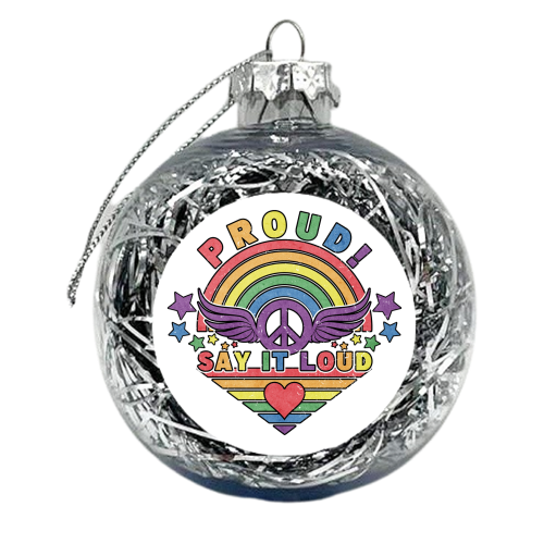 LGBTQ - Gay Pride - Rainbow Design - - xmas bauble by InspiredImages