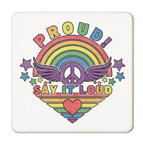 LGBTQ - Gay Pride - Rainbow Design - - personalised beer coaster by InspiredImages