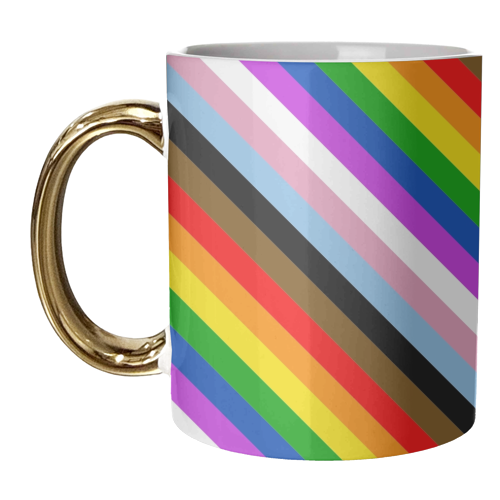 LGBTQ+ repeating pattern stripes - unique mug by The Girl Next Draw