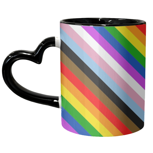 LGBTQ+ repeating pattern stripes - unique mug by The Girl Next Draw