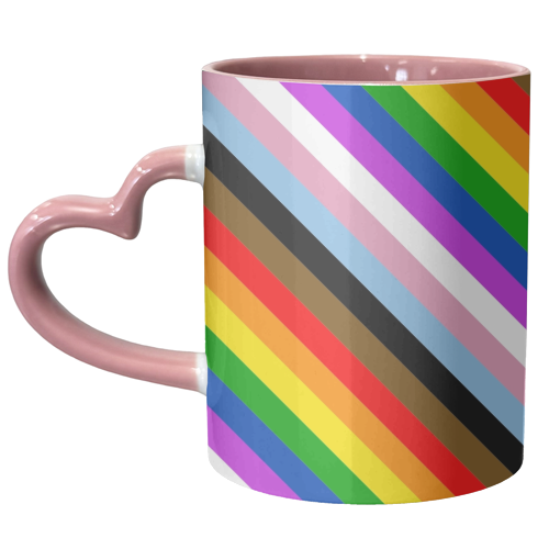 LGBTQ+ repeating pattern stripes - unique mug by The Girl Next Draw
