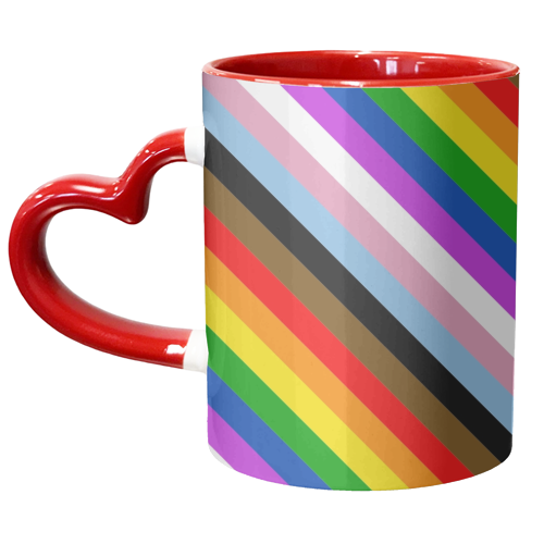 LGBTQ+ repeating pattern stripes - unique mug by The Girl Next Draw