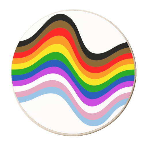 LGBTQ+ Repeating swirl - personalised beer coaster by The Girl Next Draw