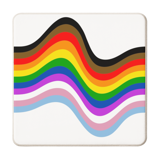 LGBTQ+ Repeating swirl - personalised beer coaster by The Girl Next Draw