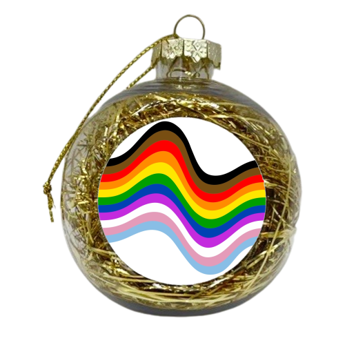 LGBTQ+ Repeating swirl - xmas bauble by The Girl Next Draw