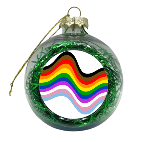 LGBTQ+ Repeating swirl - xmas bauble by The Girl Next Draw