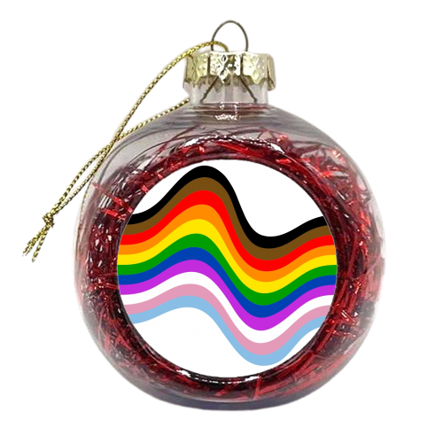 LGBTQ+ Repeating swirl - xmas bauble by The Girl Next Draw