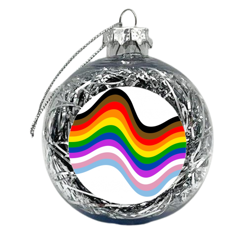 LGBTQ+ Repeating swirl - xmas bauble by The Girl Next Draw