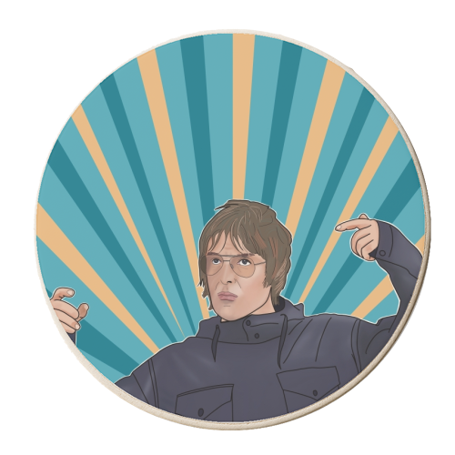 Liam Gallagher Print - personalised beer coaster by Drawings by Firefly