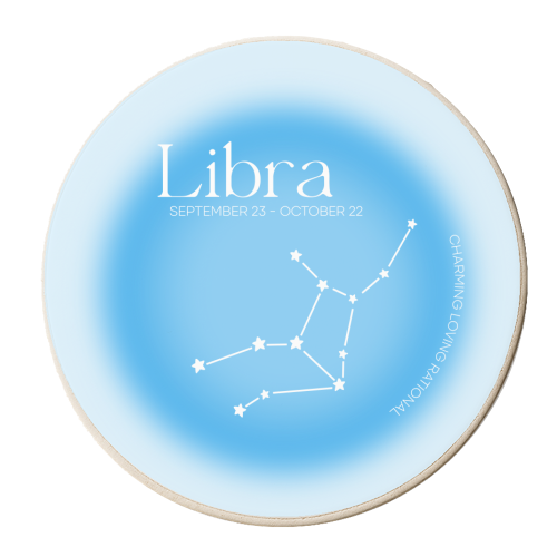 Libra Aura - personalised beer coaster by Pink and Pip