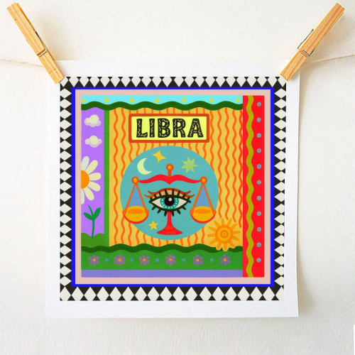 Libra star sign - A1 - A4 art print by Wallace Elizabeth