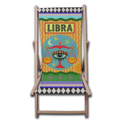 Libra star sign - canvas deck chair by Wallace Elizabeth